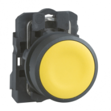 Кнопка 22 мм желтая с возвратом